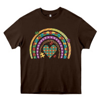 Chocolate Brown autism awareness heart leopard rainbow Heavy Core Tee - Artiststas