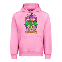 Fuchsia Pink witches monsters goblins and screams its almost halloween Urban Hoodie - CowGirlArtShop