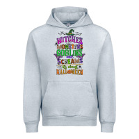 Heather Grey witches monsters goblins and screams its almost halloween Urban Hoodie - CowGirlArtShop