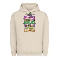 Pigment French Oak witches monsters goblins and screams its almost halloween Urban Hoodie - CowGirlArtShop