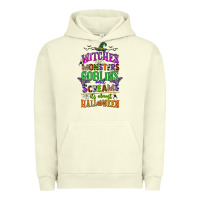 Pigment Pistachio witches monsters goblins and screams its almost halloween Urban Hoodie - CowGirlArtShop