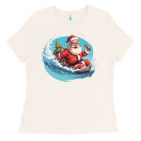 Bone surf happy santa Ladies Tee - Unal Design