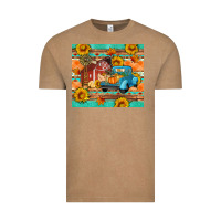 Vintage Coffee Farm life fall barn and truck Vintage Tee - Artiststas