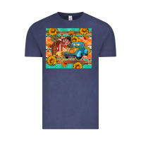 Vintage Denim Farm life fall barn and truck Vintage Tee - Artiststas