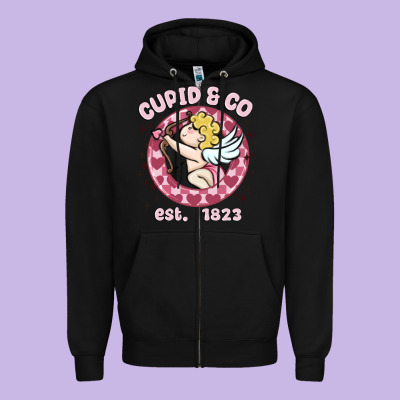 Cupid Co Zipper Hoodie Designed By Maliassmallbusiness