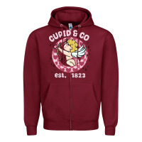 Burgundy cupid co Zipper Hoodie - MaliasSmallBusiness