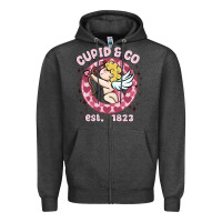 Charcoal Heather cupid co Zipper Hoodie - MaliasSmallBusiness