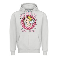 Dove Grey cupid co Zipper Hoodie - MaliasSmallBusiness