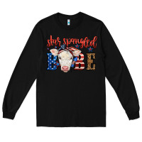 Black Western Star Spangled Baby Cow Long Sleeve Tee - LillyAllenDesigns
