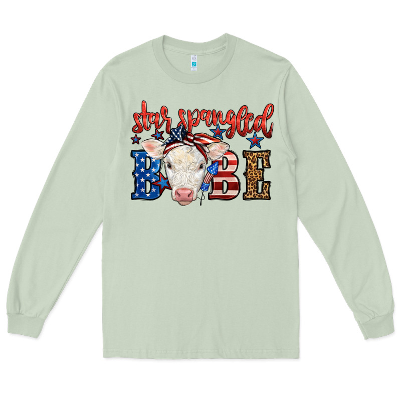 Western Star Spangled Baby Cow Long Sleeve Tee by LillyAllenDesigns | Teevron