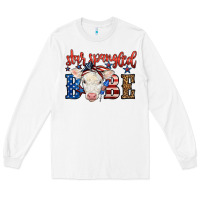 White Western Star Spangled Baby Cow Long Sleeve Tee - LillyAllenDesigns