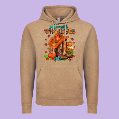 Jusr A Girl Who Loves Fall  Cowgirl Vintage Hoodie Designed By Adodesignshop