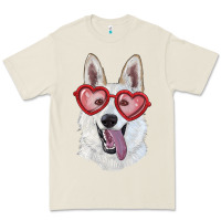 Bone white shepherd with love glasses Premium Tee - RanaPortraitStore