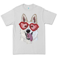 Dove Grey white shepherd with love glasses Premium Tee - RanaPortraitStore