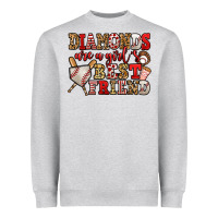 Heather Grey diamonds are a girl's best friend baseball Heavyweight Sweatshirt - Jasminsmagicworld