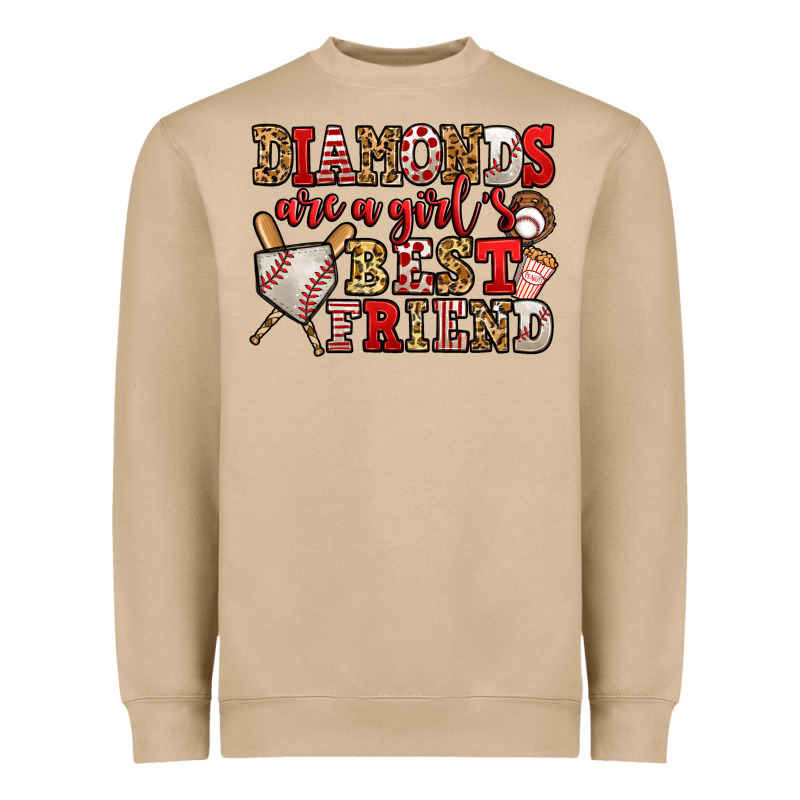 Diamonds Are A Girl's Best Friend Baseball Heavyweight Sweatshirt by Jasminsmagicworld | Teevron