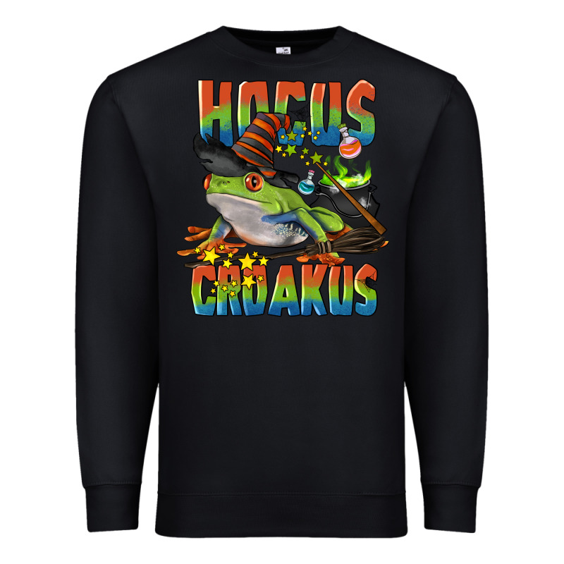 Hocus Croakus Halloween Frog Premium Sweatshirt by LillyAllenDesigns | Teevron