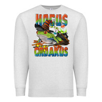 Oatmeal Heather Hocus Croakus Halloween Frog Premium Sweatshirt - LillyAllenDesigns