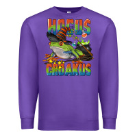 Purple Hocus Croakus Halloween Frog Premium Sweatshirt - LillyAllenDesigns