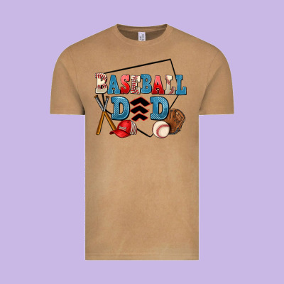 Baseball Dad Vintage Tee Designed By Adodesignshop