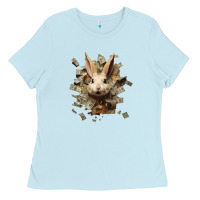 Baby Blue bad rabbit Ladies Tee - Unal Design