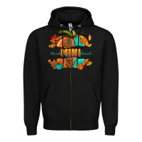 Black Thankful grateful blessed mini pumpkin Zipper Hoodie - NancyCooperArtShop