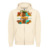 Sandshell Thankful grateful blessed mini pumpkin Zipper Hoodie - NancyCooperArtShop