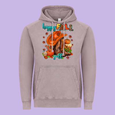 Happy Fall Y'all  Cowgirl Vintage Hoodie Designed By Adodesignshop