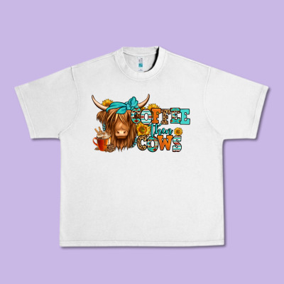 Coffee Then Cows Longhaired Cow Urban Heavy Tee Designed By Jasminsmagicworld