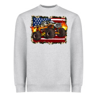 American Flag Monster Truck Heavyweight Sweatshirt | Teevron