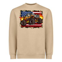 Mushroom american flag monster truck Heavyweight Sweatshirt - Artiststas