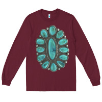 Burgundy Turquoise Gemstone Jewelry Long Sleeve Tee - LillyAllenDesigns