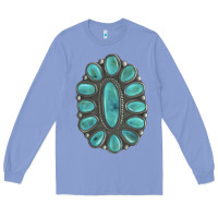 Colony Blue Turquoise Gemstone Jewelry Long Sleeve Tee - LillyAllenDesigns