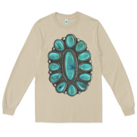 Mushroom Turquoise Gemstone Jewelry Long Sleeve Tee - LillyAllenDesigns
