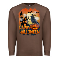 Chestnut Happy Halloween With Crow Premium Sweatshirt - LillyAllenDesigns