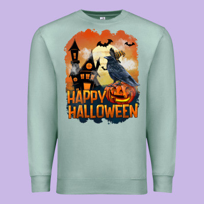 Happy Halloween With Crow Premium Sweatshirt Designed By Lillyallendesigns