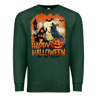 Sports Green Happy Halloween With Crow Premium Sweatshirt - LillyAllenDesigns