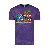 Cloud Purple puerto rico and flowers with frog Vintage Tee - AdoDesignShop