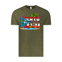 Vintage Olive puerto rico and flowers with frog Vintage Tee - AdoDesignShop