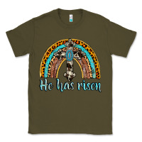 Army Green he has risen rainbow Classic Tee - AdoDesignShop