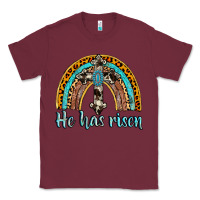 Burgundy he has risen rainbow Classic Tee - AdoDesignShop