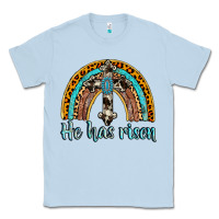 Dusty Blue he has risen rainbow Classic Tee - AdoDesignShop