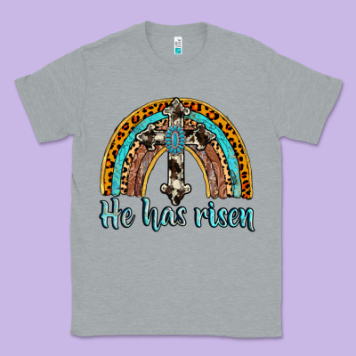 He Has Risen Rainbow Classic Tee Designed By Adodesignshop