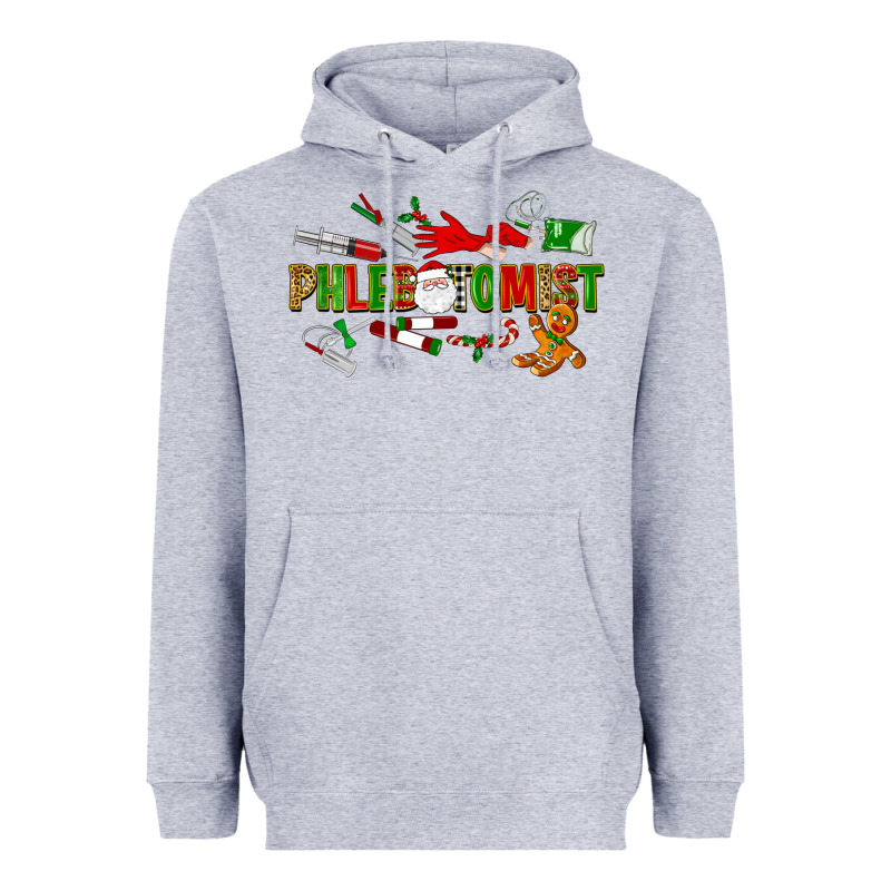Christmas Phlebotomist Heavyweight Hoodie by LillyAllenDesigns | Teevron