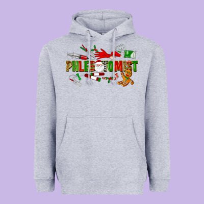 Christmas Phlebotomist Heavyweight Hoodie Designed By Lillyallendesigns