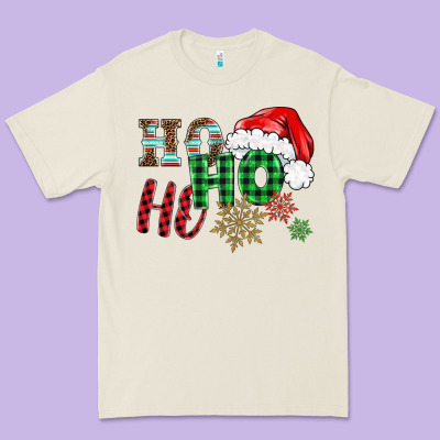 Ho Ho Ho Christmas Premium Tee Designed By Barkaloodesign