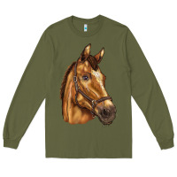 Army Green horse Long Sleeve Tee - BarkalooDesign