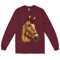 Burgundy horse Long Sleeve Tee - BarkalooDesign
