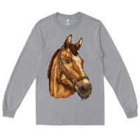 Heather Grey horse Long Sleeve Tee - BarkalooDesign