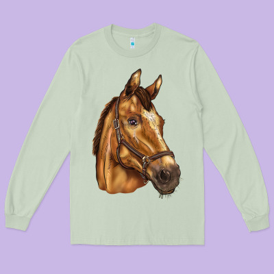 Horse Long Sleeve Tee Designed By Barkaloodesign